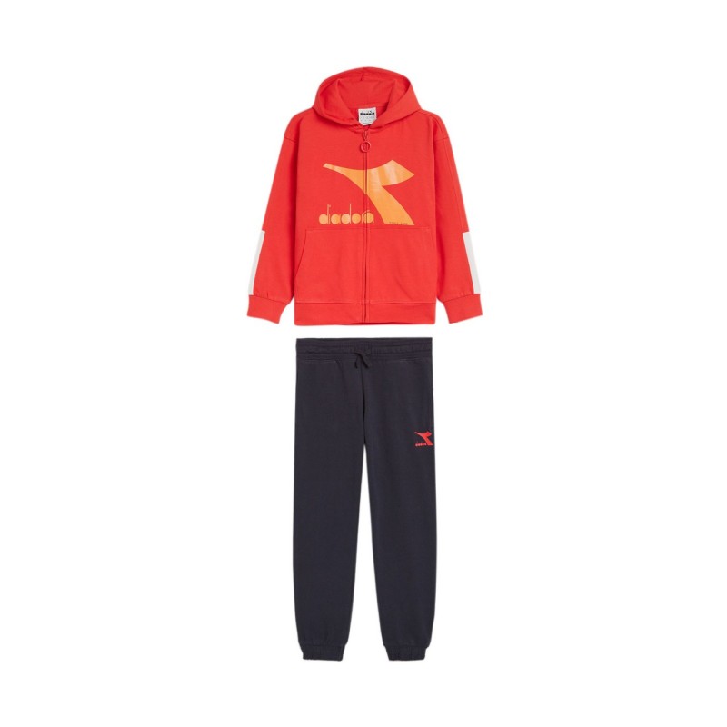 Diadora Tracksuit Tuta Completa Zip Intera Cappuccio Felpa Cotone Bimbo Ragazzo Sportiva Ginnastica