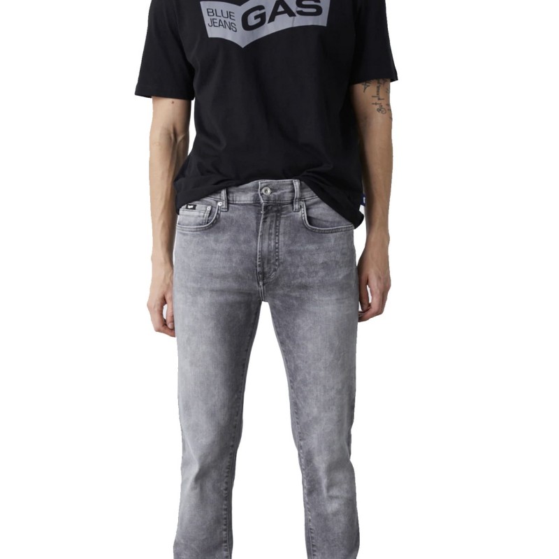 Gas Jeans Sax Zip Rev Uomo Ragazzo Pantalone Denim