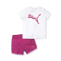 Puma Completino Mezza Manica Corta Bimba Bambina Neonato Sportivo Cotone Estate Ginnastica