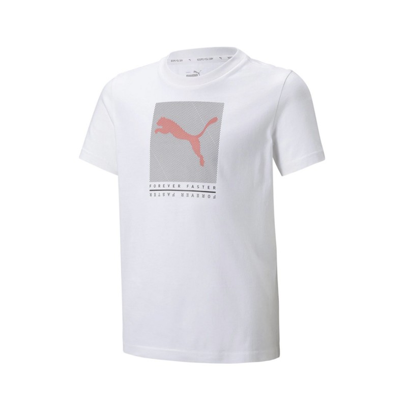 Puma T-shirt Maglia Bimbo Bambino Ragazzo Mezza Manica corta Sportiva Ginnastica Cotone Estate