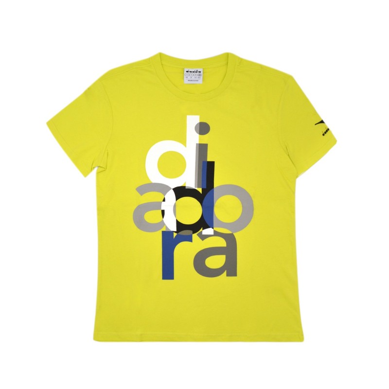 Diadora T-Shirt SS Logo Uomo Ragazzo Sportiva Ginnastica Mezzamanica Estate Maglia