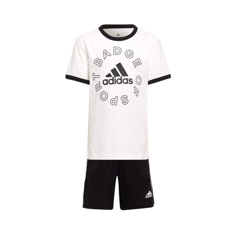 Adidas Logo Set Completino Cotone Bimbo Ragazzo Mezza Manica Corta Sportivo Ginnastica Estate