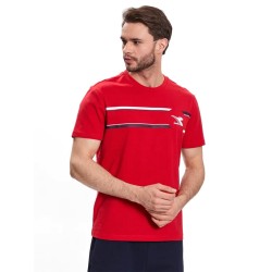 Diadora T-Shirt Uomo Ragazzo Maglietta Girocollo Mezza Manica Corta Logo Sportiva Cotone