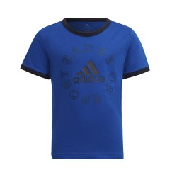 Adidas Logo Set Completino Cotone Bimbo Ragazzo Mezza Manica Corta Sportiva Ginnastica Estate