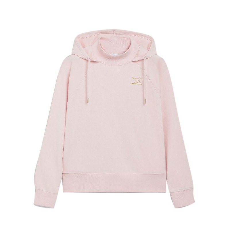 Diadora Hoodie Flounce Felpa Cappuccio Donna Ragazza Sportiva Cotone Ginnastica