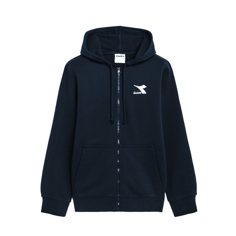 Diadora Hoodie Core Felpa Cappuccio Zip Intera Uomo Sportiva Cotone Ginnastica