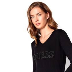 Guess Maglia Scollo A V Donna Ragazza Logo