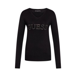 Guess Maglia Scollo A V Donna Ragazza Logo