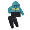 Puma Tuta Completa Bimbo Bambino Felpa Sportiva Ginnastica Cotone Zip Intera Cappuccio