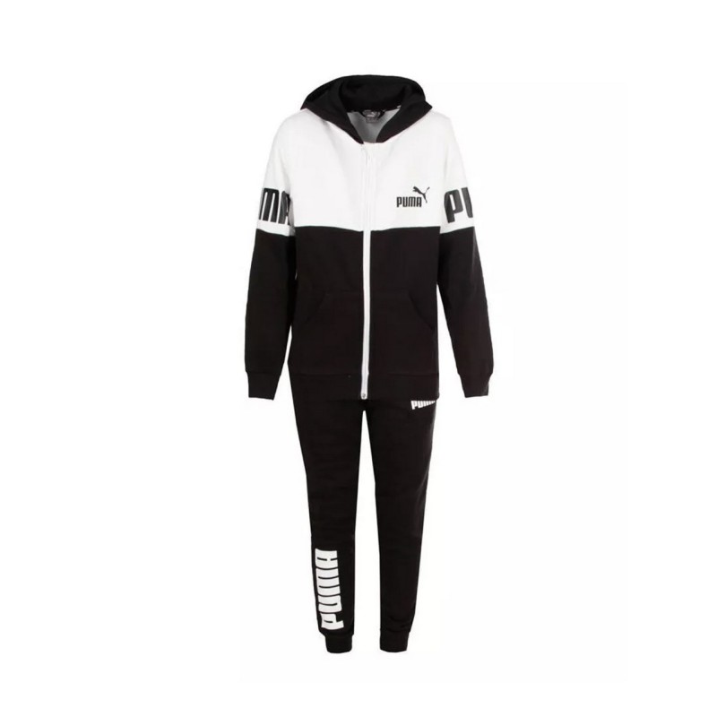 Puma Tuta Completa Bimba Bambina Ragazza Felpa Sportiva Ginnastica Cotone Zip Intera Cappuccio