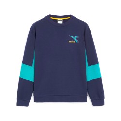 Diadora Felpa Garzata Uomo Ragazzo Sportiva Girocollo Ginnastica Cotone Crew Shield