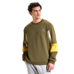 Diadora Felpa Garzata Uomo Ragazzo Sportiva Girocollo Ginnastica Cotone Crew Shield