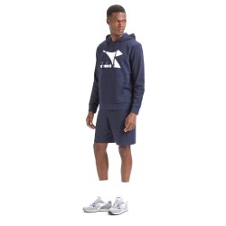 Diadora Felpa Cappuccio Garzata Uomo Ragazzo Sportiva Ginnastica Cotone Running Corsa