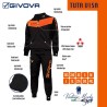 GIVOVA TUTA VISA SPORTIVA ALLENAMENTO RUNNING ZIP INTERA UOMO DONNA UNISEX PALESTRA ACETATA