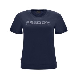 FREDDY T-Shirt Knitted Donna Ragazza Cotone Maglia Girocollo