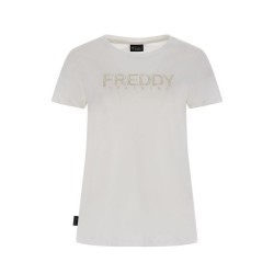 FREDDY T-Shirt Knitted Donna Ragazza Cotone Maglia Girocollo