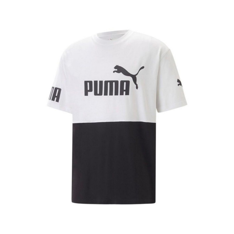 Puma Power Colorblack T-Shirt Uomo Ragazzo Mezza Manica Corta Maglia Cotone