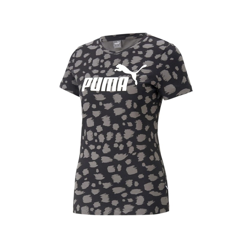 Puma Animalier T-Shirt Ragazza Donna Girocollo Maglietta Mezza Manica Corta Cotone