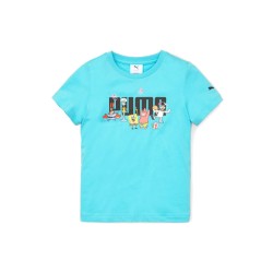 Puma Spongebob Logo T-Shirt Maglia Bambini Bimbo Girocollo Mezza Manica Corta