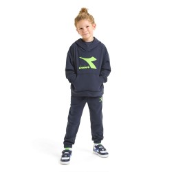 Diadora JB Hoodie Neon Felpa Cappuccio Bimbo Bambino