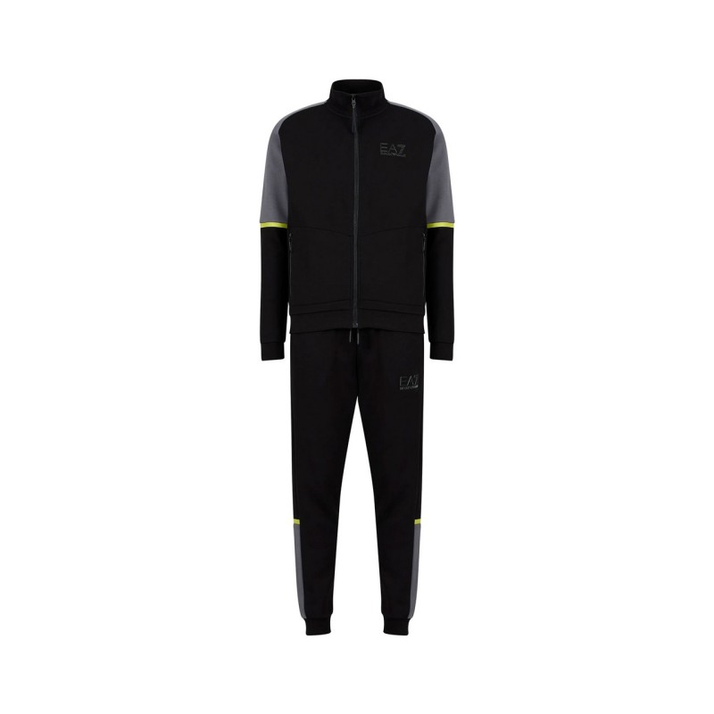 EA7 Emporio Armani Tuta Zip Intera Uomo Ragazzo Cotone Felpato